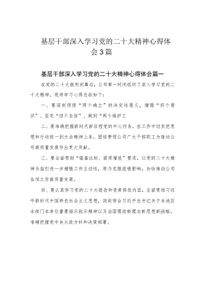 基层干部深入学习党的二十大精神心得体会3篇.docx