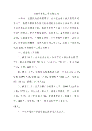 检验科年度工作总结汇报.docx