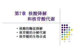 第7章核酸降解与苷酸代谢.ppt