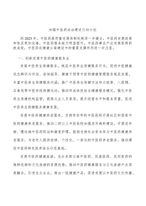 加强中医药法治建设行动计划.docx