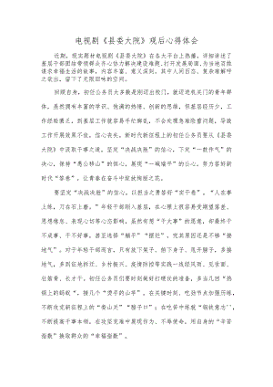 电视剧《县委大院》观后心得体会.docx