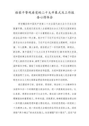 检察干警观看党的二十大开幕式及工作报告心得体会.docx