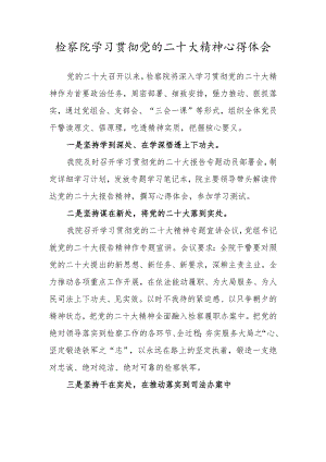 检察院学习贯彻党的二十大精神心得体会.docx