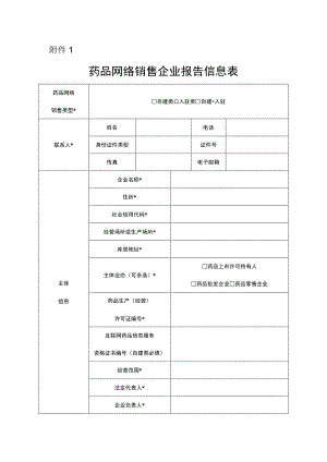 药品网络销售企业报告信息表.docx