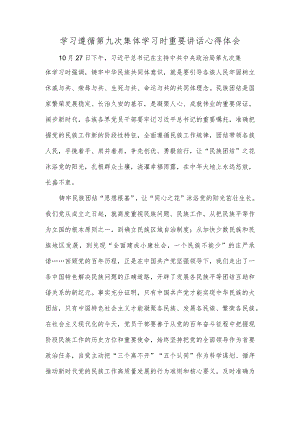 学习遵循第九次集体学习时重要讲话心得体会.docx