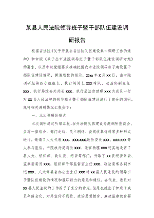 某县人民法院领导班子暨干部队伍建设调研报告.docx