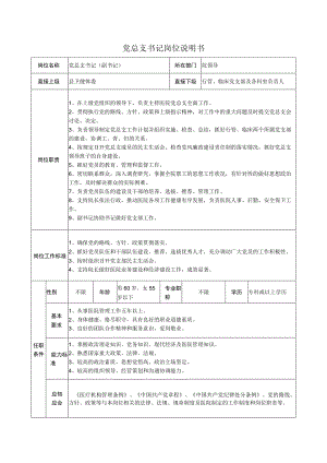 党总支书记岗位说明书.docx