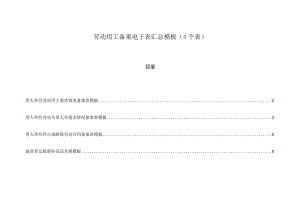 劳动用工备案电子表汇总模板（4个表）.docx