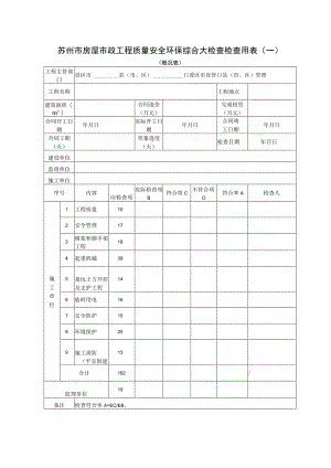 苏州市房屋市政工程质量安全环保综合大检查检查用表一.docx