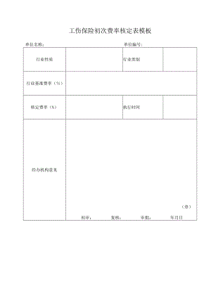 工伤保险初次费率核定表模板.docx