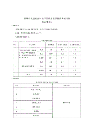 橡胶密封制品产品质量监督抽查实施细则.docx