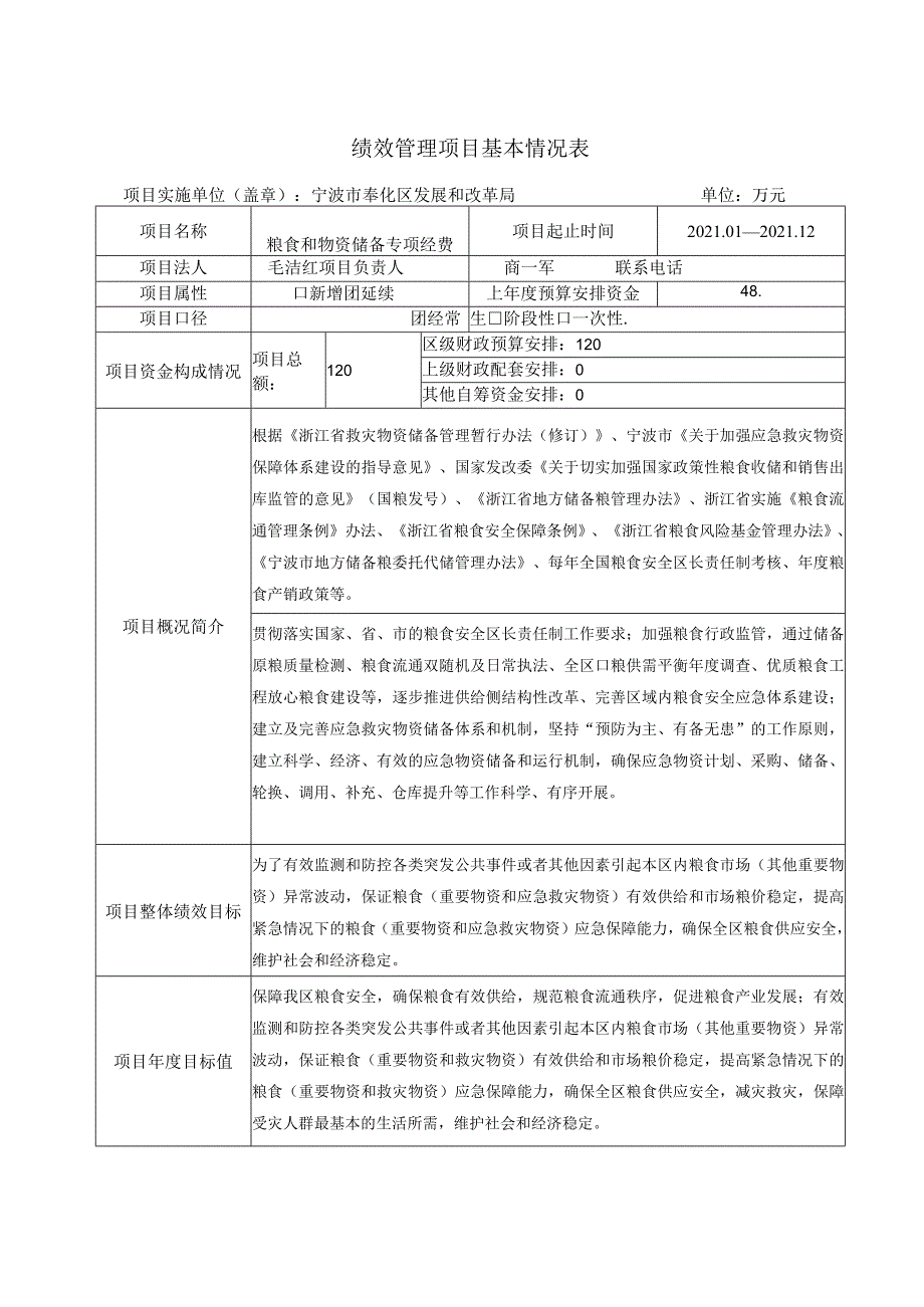 绩效管理项目基本情况表.docx_第1页