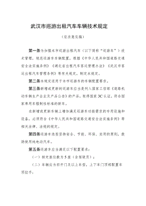 武汉巡游出租车技术管理规定（征求意见稿）.docx