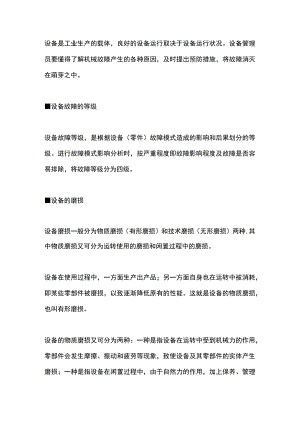 设备故障的等级、磨损及产生原因.docx