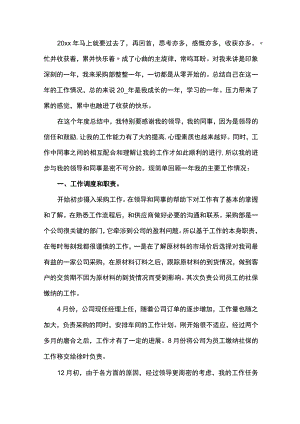 20xx年采购人员个人年度总结.docx
