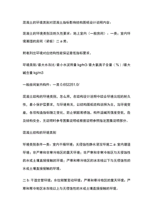 混凝土的环境类别对混凝土指标影响.docx