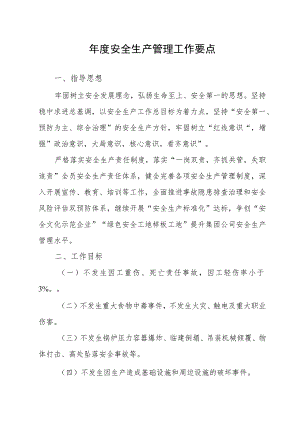 年度安全生产管理工作要点.docx