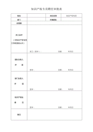 知识产权专员聘任审批表.docx