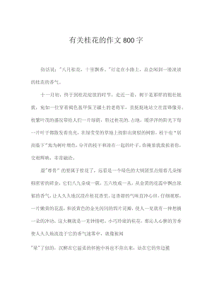 桂花-有关桂花的作文800字.docx