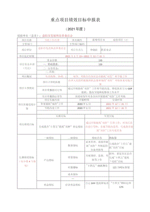 重点项目绩效目标申报表.docx