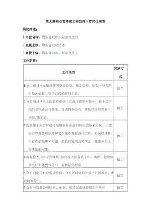 某大厦物业管理部工程监理主管岗位职责.docx