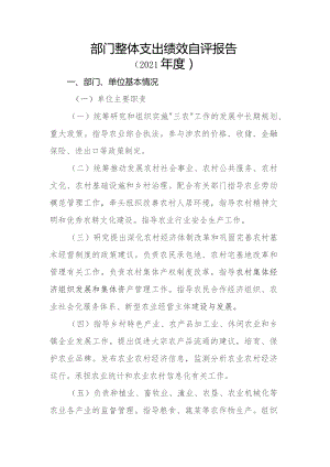 部门整体支出绩效自评报告.docx