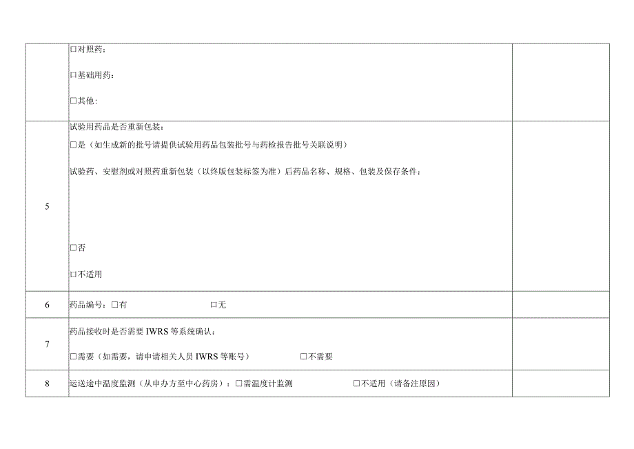 试验用药品管理信息摘要表.docx_第2页