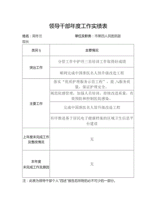 领导干部年度工作实绩表.docx