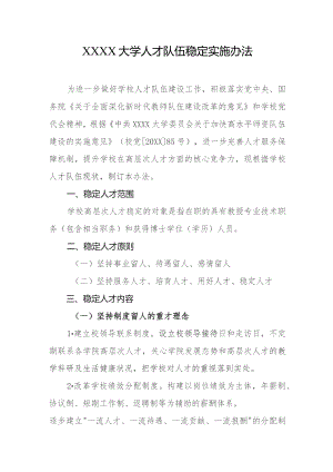 大学人才队伍稳定实施办法.docx
