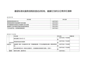 基层标准化服务流程改造试点机构、健康行为积分日常评价清单1-3-10.docx