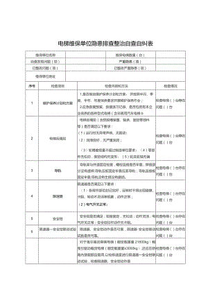 电梯维保单位隐患排查整治自查自纠表.docx