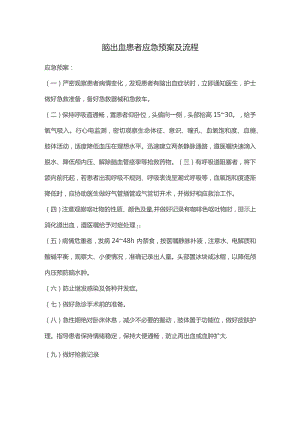 脑出血患者应急预案及流程.docx