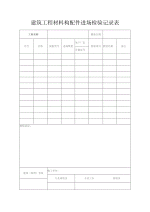 建筑工程材料构配件进场检验记录表.docx