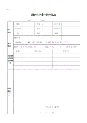 国家奖学金申请表全套汇总.docx