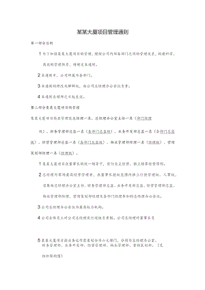 某某大厦项目管理通则.docx