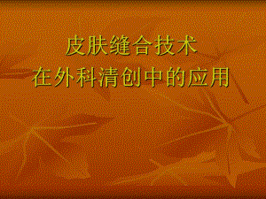 皮肤缝合技术在外科清创中的应用.ppt