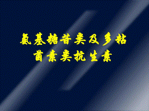 氨基糖甙类及多粘菌类抗生素.ppt