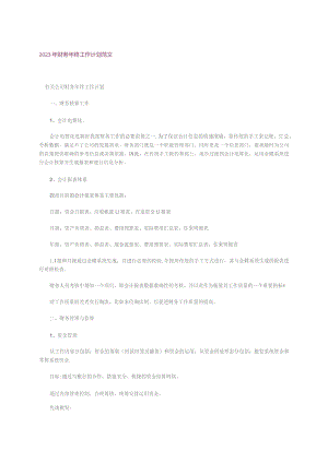 2023年财务年终工作计划范文.docx