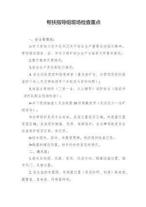 国家矿山安全监察局帮扶指导组现场检查重点.docx