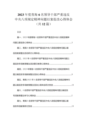 2023年度青海6名领导干部严重违反中央八项规定精神问题以案促改心得体会（共12篇）.docx