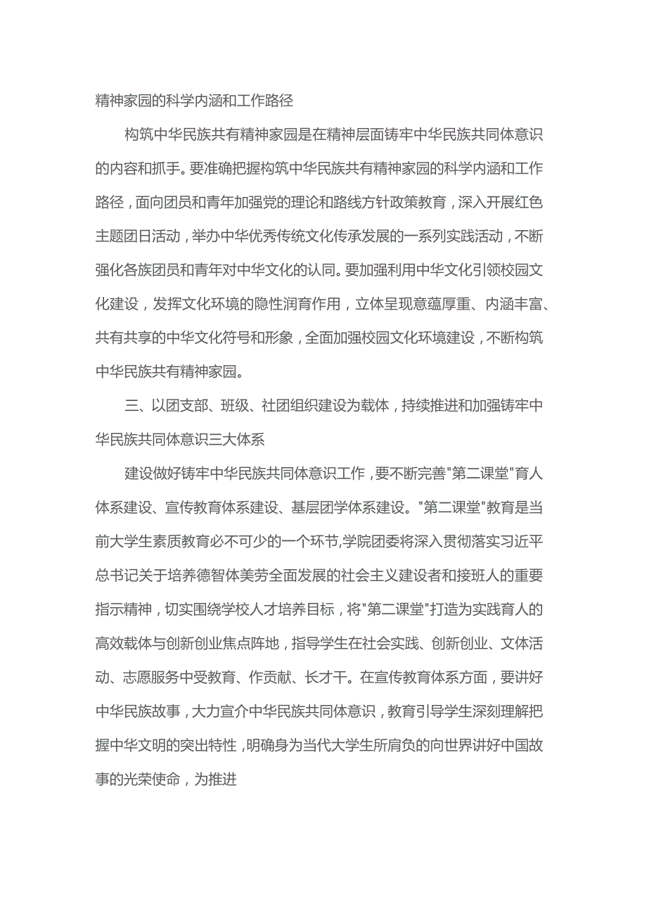 民族工作心得体会:铸牢中华民族共同体意识 推进共青团工作行稳致远.docx_第2页