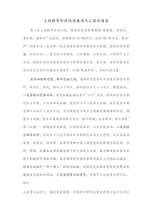 主题教育阶段性进展情况汇报供借鉴.docx