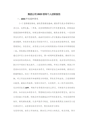 集团公司2023领导个人述职报告.docx