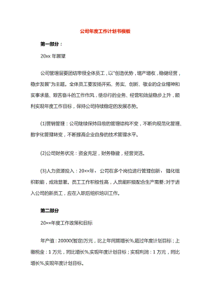 公司年度工作计划书模板.docx