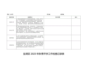 盐湖区2023年秋季开学工作检查记录表.docx