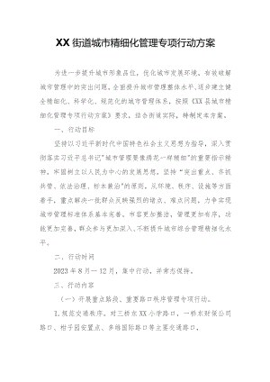 XX街道城市精细化管理专项行动方案.docx