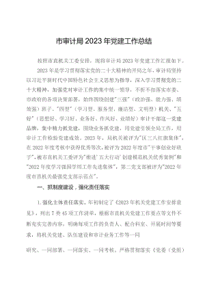市审计局2023年党建工作总结.docx