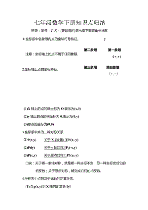 七年级平面直角坐标系知识点归纳.docx