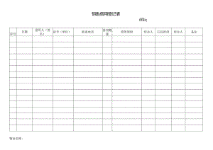小区物业钥匙借用登记.docx