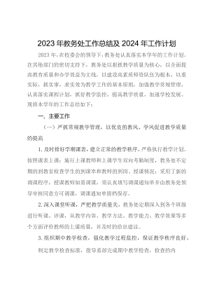 2023年教务处工作总结及2024年工作计划.docx